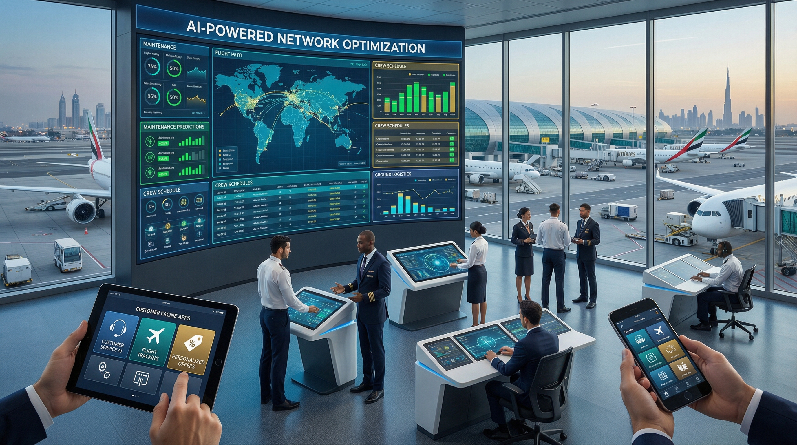 AI automation transforming Dubai airlines, airport operations, and customer service in UAE aviation